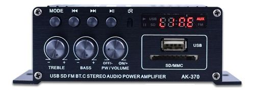 Amplificador de potencia de audio Mini Ak370, color negro, potencia de salida RMS de 20 W