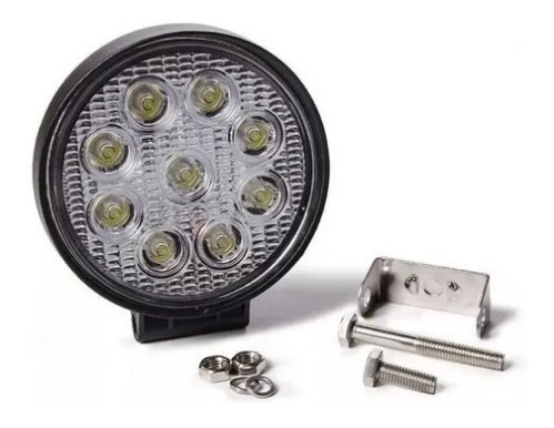 Faro Auxiliar 9 Led Redondo 27w Camión Tractor Moto 4x4  