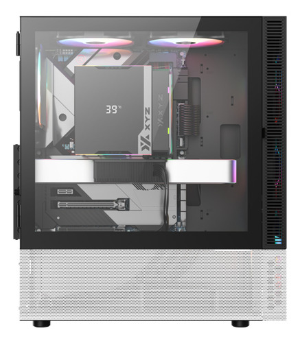 Gabinete Gamer Xyz Airone 200 Glass Negro Y Blanco Negro Y Blanco