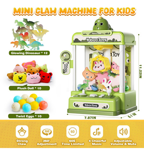 Juego Arcade Skirfy Dinosaur De Claw Machine Con 32 Miniprem