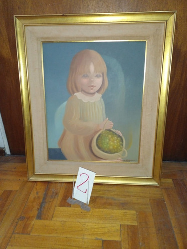 Oleo De Ricardo Garegnani Nena C/canasta 40x50/58x68