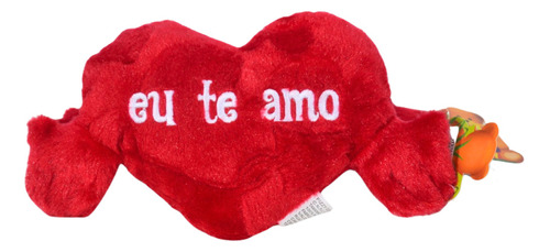 Coração Pelúcia Vermelho Abraço Eu Te Amo L 17,5 X A 11,5 Cm