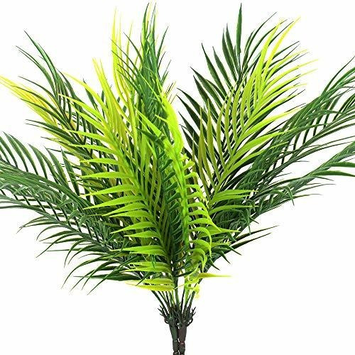 2pcs Hojas De Palmera Artificiales Plantas Tropicales Faux F