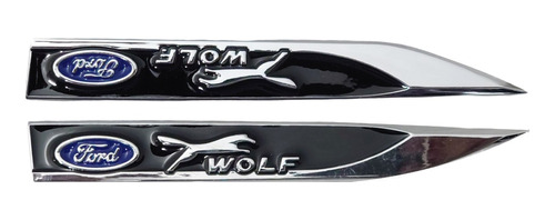 Par Emblema Letra Espadil Metal (flecha) Ford Wolf Negro