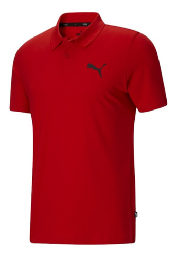 Camiseta Puma Original Hombre Tipo Polo Essential Color Rojo