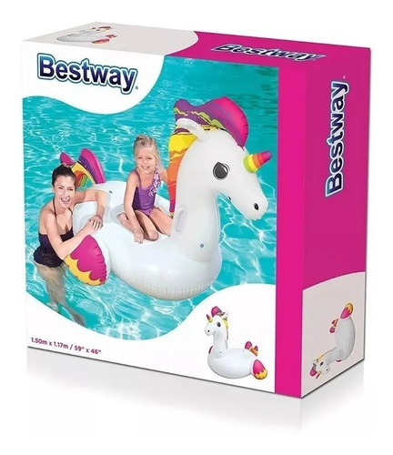 Unicornio Inflable Bestway Kawaii Colchoneta Pileta Juguete