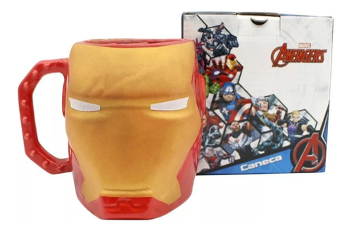 Imagem 1 de 4 de Caneca Porcelana 400ml - 3d Iron Man - 10023531