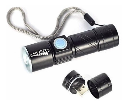 Linterna Electronica Led Recargable Usb 11cm