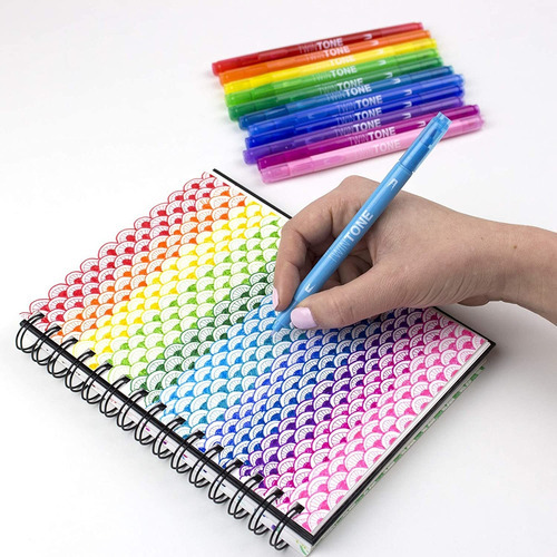 Marcadores Tombow Twintone Colores Arcoiris 12 Pzas