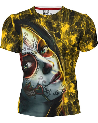 Playera Sublimada Full Print Calavera Día De Muertos 010