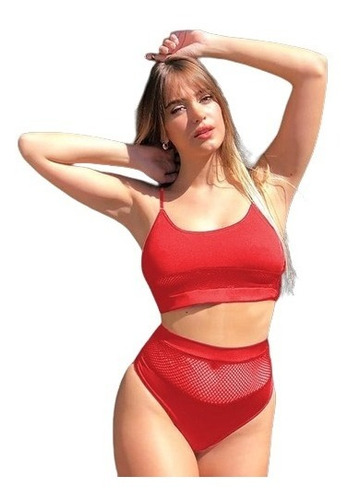 Conjunto Corpiño Culotte Lencería Femenina Red Lycra Mujer