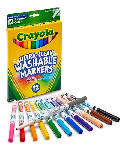 Marcadores Crayola Lavables 12 Unidades 