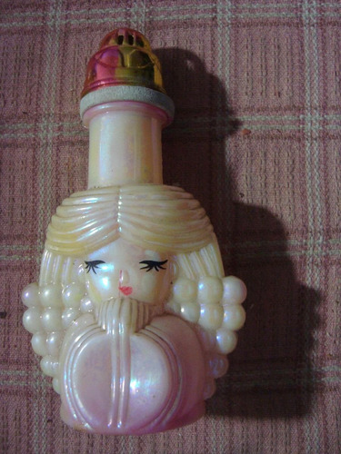 Antiguo Frasco Vacío Perfume Plástico Tornasolado Impecable