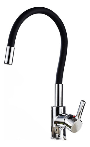 Llave Lavaplatos Monomando Cuello Flexible Negro