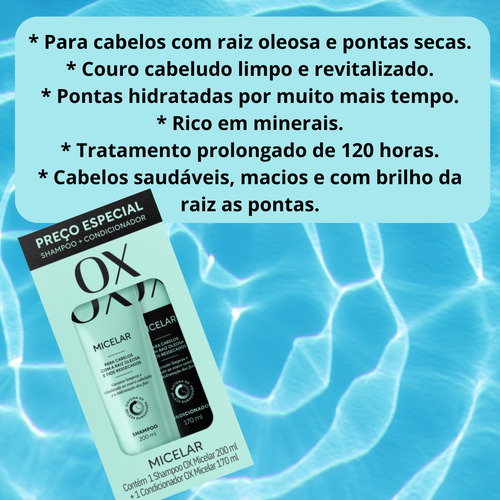 Kit Shampoo 200ml + Condicionador 170ml Micelar Ox