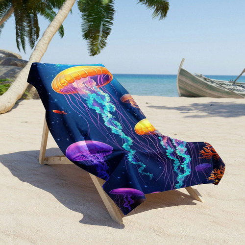 Toalla De Playa En Forma De Pu Con Estampado De Bentos, Mant