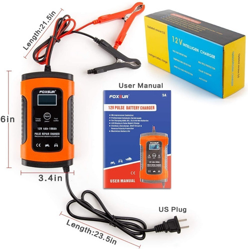 Imagen 3 de 8 de Cargador De Bateria 4 Amp Carros Con Pantalla Tienda Física