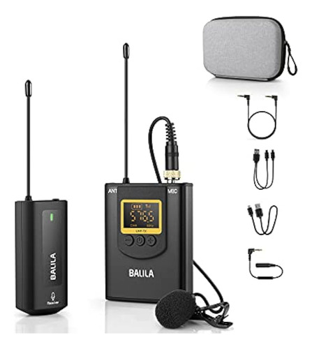 Sistema De Micrófono Lavalier Inalámbrico Balila Uhf Dual La