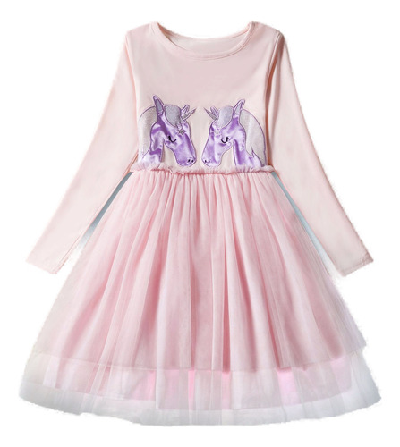 Vestido Casual Para Niñas, Falda De Baile De Manga Larga, Dr