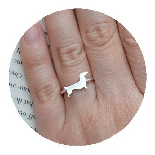 Anillo De Plata 0.925 Perro Salchicha Perrito Dachshund Envi