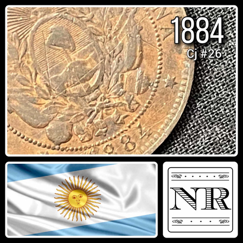 Argentina - 2 Centavos - Año 1884 - Cj #26 - Km #33 - (**)