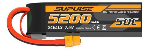 Batería Lipo 7.4v 5200mah 2s Xt60 Automodelismo Supulse