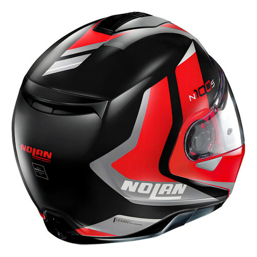 Casco Moto Rebatible Nolan N100-5 Hilltop N-com Doble Visor Color Rojo Tamaño del casco L