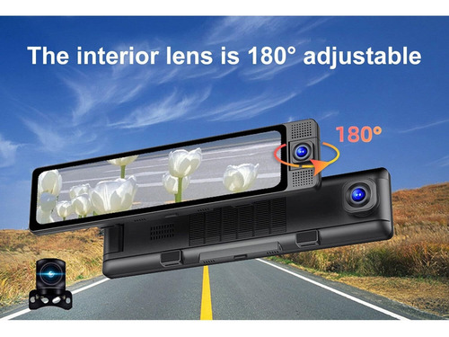 Grabador De Coche De 3 Cámaras 2k Dvr Delantero Y Trasero