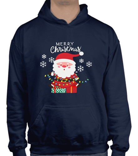 Sudadera Con Gorro Navidad Copos De Nieve - Santa Claus