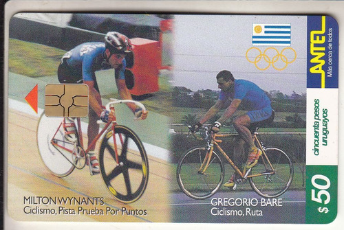 Olimpiadas Ciclismo Tarjeta Telefonica Milton Wynants Y Bare