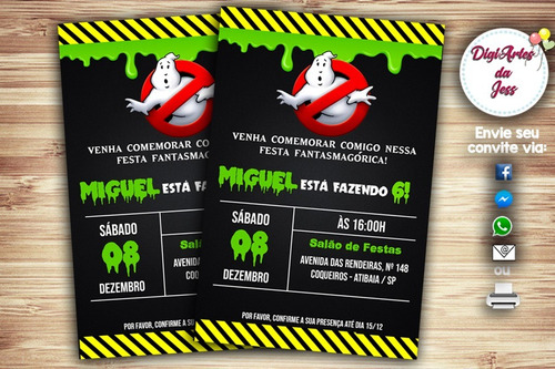 Convite Caçadores De Fantasmas/ghostbusters - Digital #2