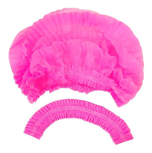 Touca Pink Sanfonada Higiene Estética Beleza 25 Uni Anvisa