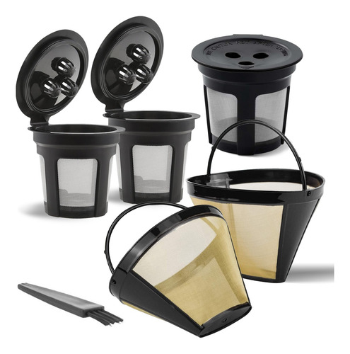 Filtros De Cafe Reutilizable Conico 6 A 12 Tazas Paquete 5pz