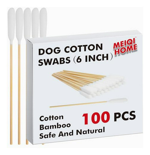 Hisopos De Algodón Para Mascotas - Pack X100 - 6 Pulgadas