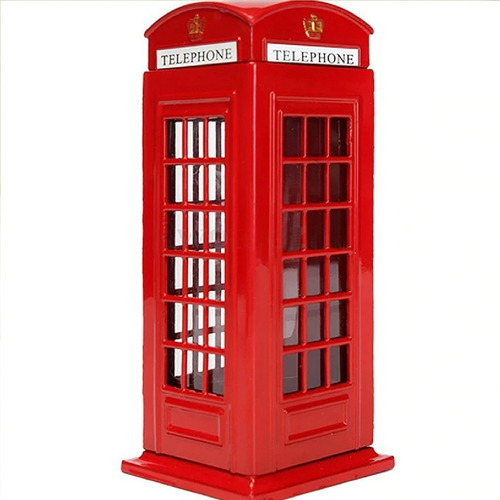 Miniatura Cabine Telefônica Londres Cofre Metal Promoção
