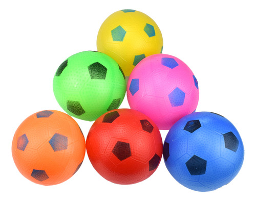 6 Minibalones De Fútbol De Juguete Multicolores