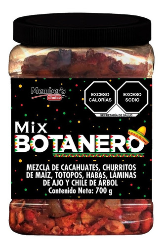 Mix Botanero Mezcla De Cacahuates Bote 700g Member's Choice