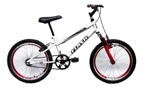 BMX infantil Garra7 Flash aro 20 freios v-brakes cor branco