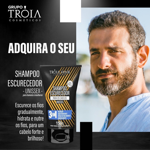 Shampoo Escurecedor 3 Em 1 - 150g Troia Hair - Nova Fórmula!