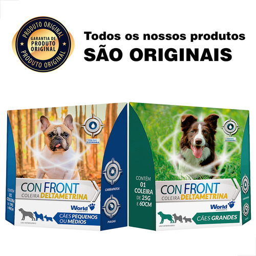 Kit 02 Un Coleira Antipulgas Confront Cães 19 E 25 Grs