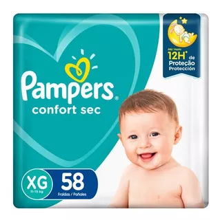 Pañales Pampers Confort Sec Max Extra Grande 58 unidades Género Sin género Tamaño XG
