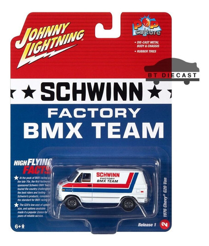 Johnny Lightning 1976 Chevy G20 Van Schwin Bmx Team  1:64