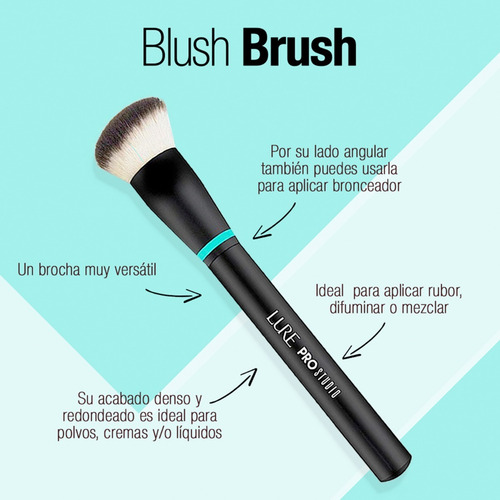 Brocha Para Rubor, Lure Pro Studio Color Negro
