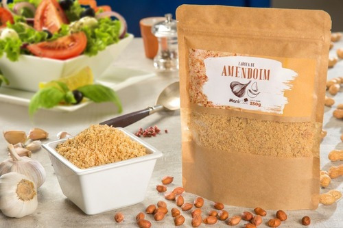 Imagem 2 de 7 de Kit 03 Farofa De Amendoim Low Carb Sabores - 250g