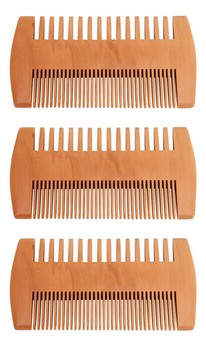 Peine Para Barba De Madera De Doble Cara, Kit De 3 Piezas, D