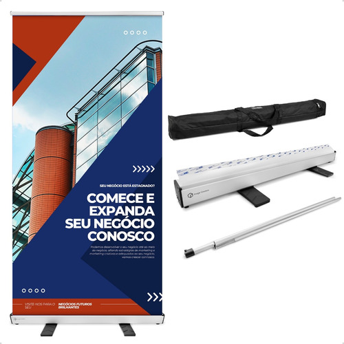 Kit 3 Porta Banner Rollup Suporte Banner Estrutura 85x200cm