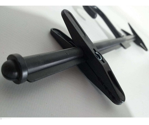 Imagem 3 de 7 de Kit 20 Cabides Saia Pregador Pressão Preta 34cm Reforçado