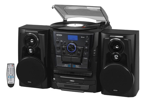Tocadiscos Estéreo Jensen Jmc1250 Bluetooth De 3 Velocidades Y Cambiador De 3 Cd Con Doble Casete