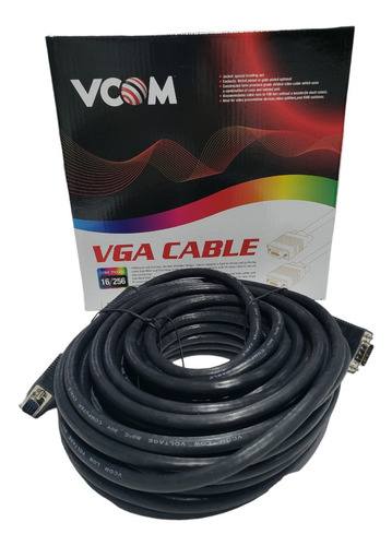 Cable Vga 15 Metros Vcom Macho Macho Monitor Pc Tv Hd