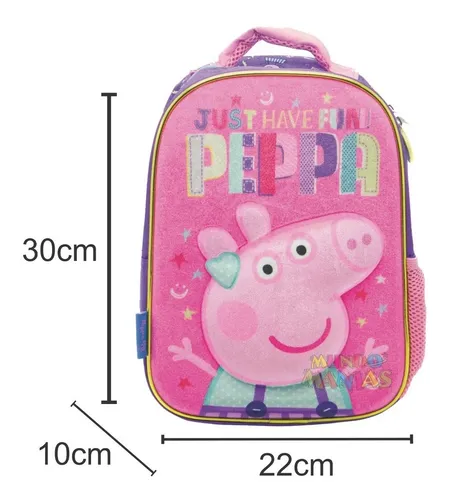 Mochila Espalda Jardin 12puLG Peppa Pig 3d Flor Mundo Manias
